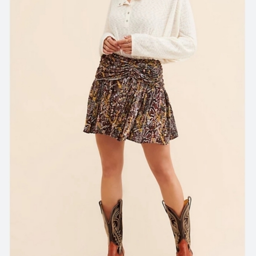 Free People Saturday Sun Mini Skirt Day & Night Combo Snake